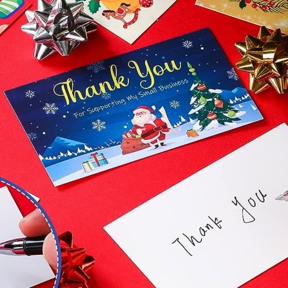 LAST SET🎄24 Christmas themed Thank you cards business card size- 8 designs - Picture 2 of 4
